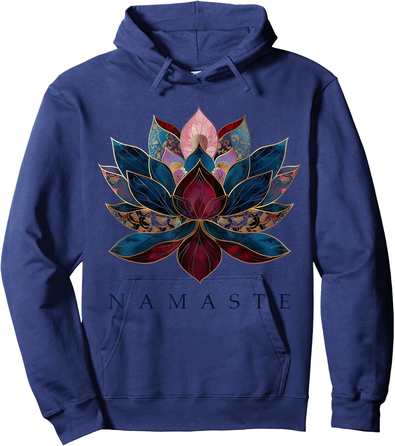 Namaste Lotus Flower Zen Buddhism Yogi Buddhist Buddha Yoga Hoodie - Hoodie | Navy