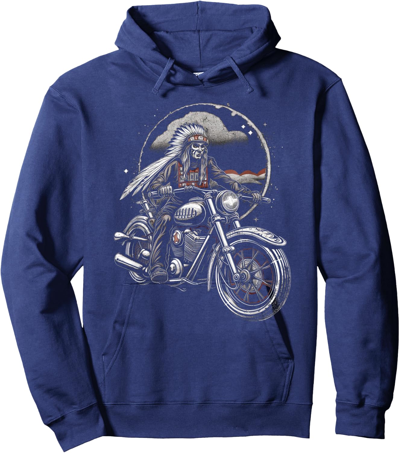Native American bikes Motorcycle Indian Bikers old classic Hoodie - Hoodie | Navy