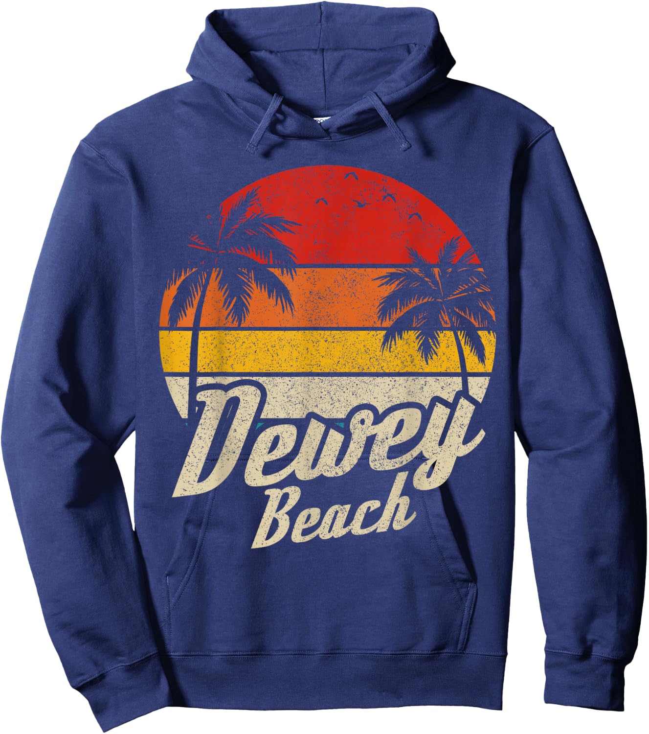 Dewey Beach Delaware Vintage Surfer Surf Retro Vacation Hoodie - Hoodie | Navy