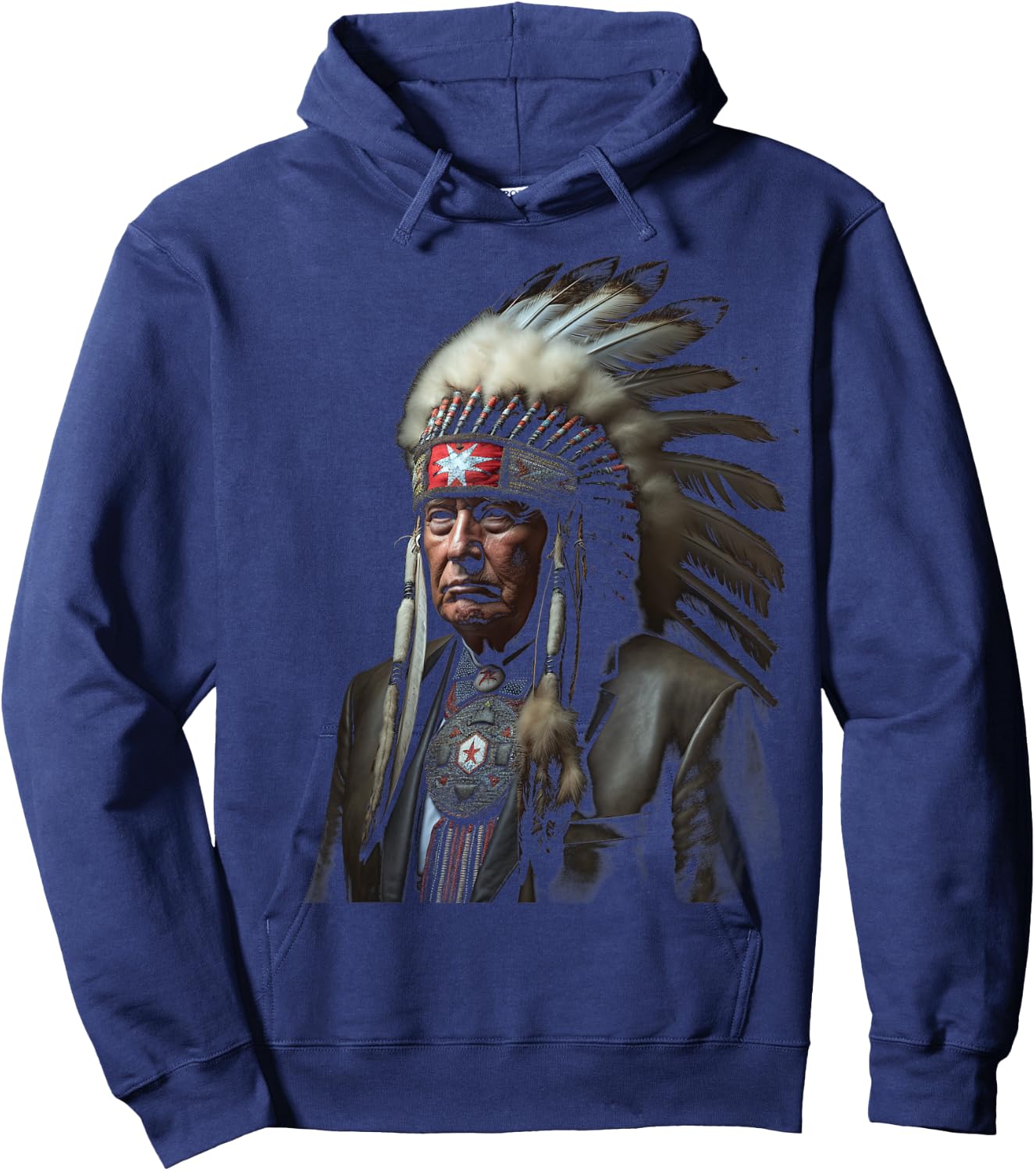 Trump Native American Indian Warrior Native American Trump Hoodie - Hoodie | Navy