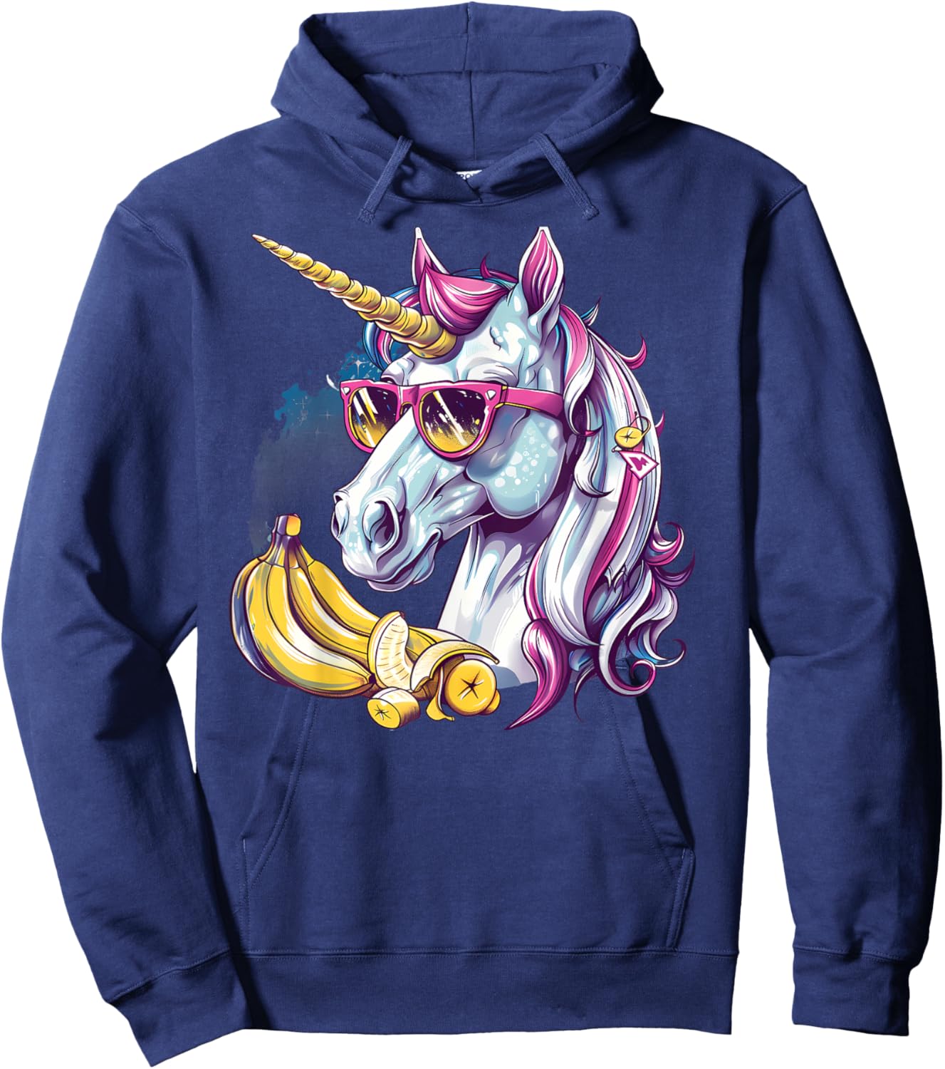 Banana Unicorn Portrait Artwork Banana Lover Bananas Fruit Hoodie - Hoodie | Navy