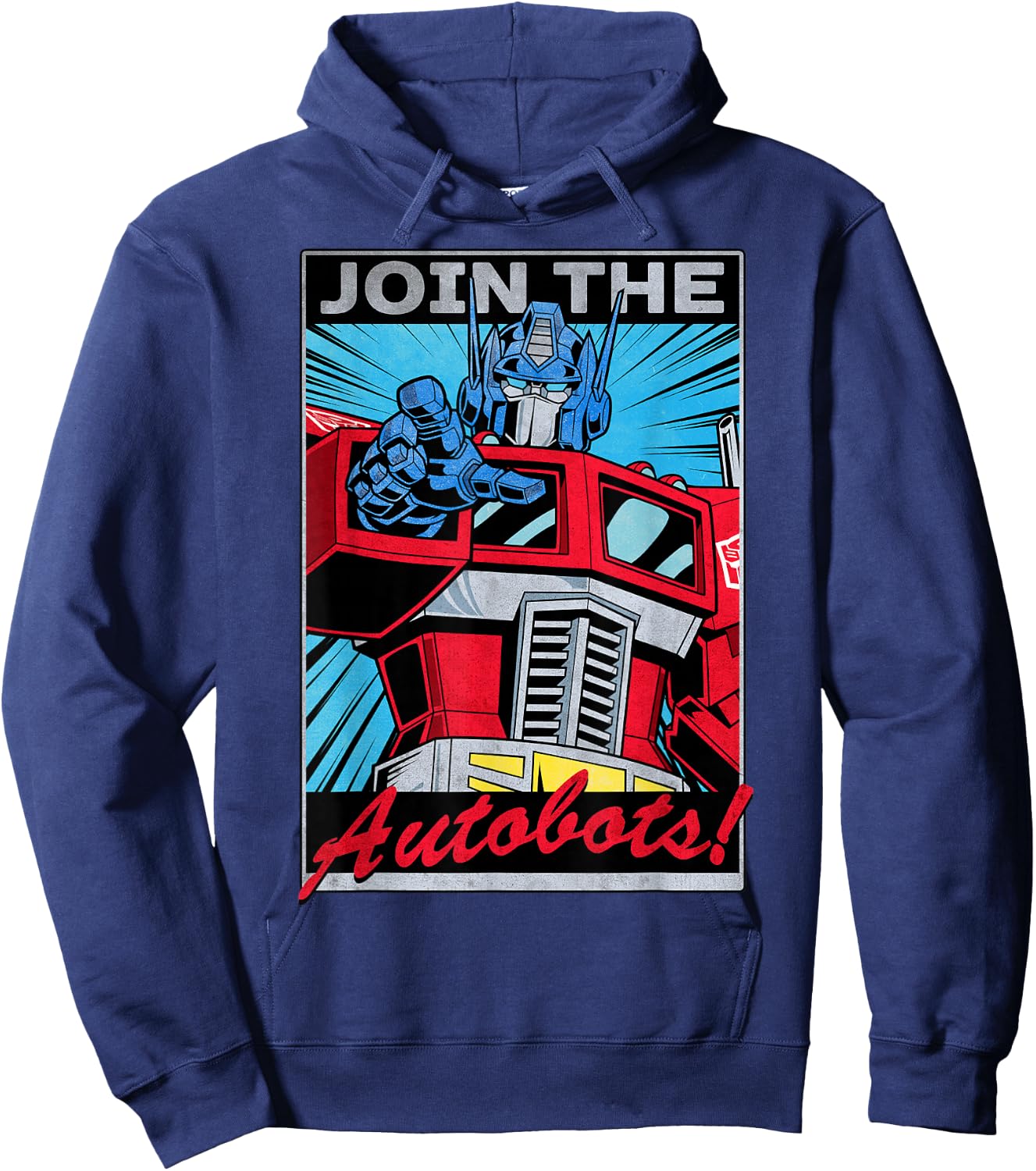 Transformers Optimus Prime Join The Autobots Retro Poster Small Hoodie - Hoodie | Navy