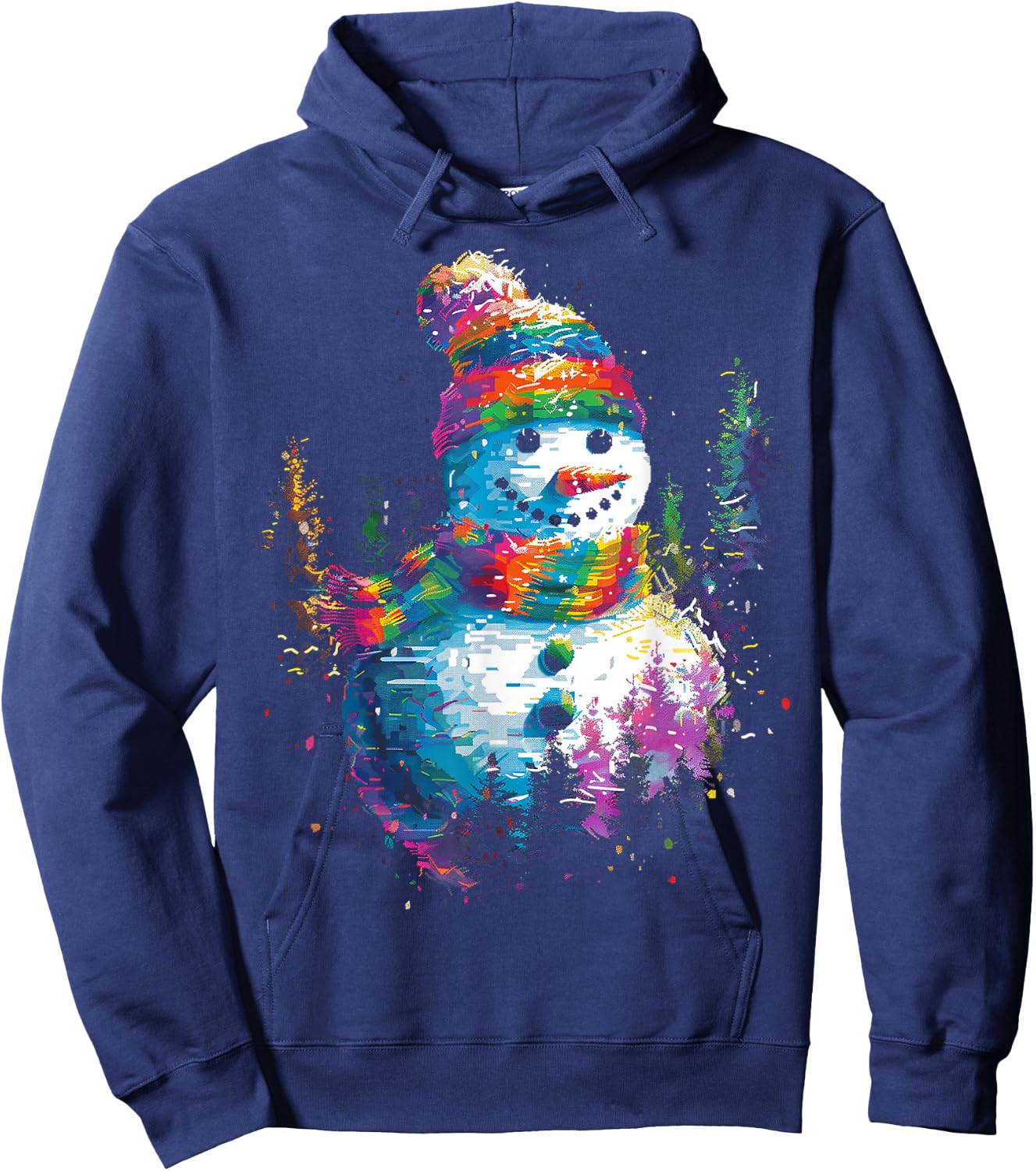 Snowman Christmas Motif X-Mas Art Family Snowman Hoodie - Hoodie | Navy