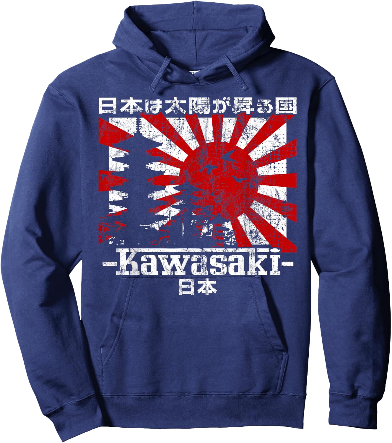Kawasaki City 90s Retro Japan Aesthetics 80s Kawasaki Hoodie - Hoodie | Navy
