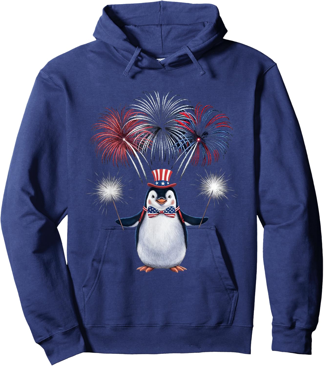 US Flag Penguin 4th Of July Patriotic Penguin Men Women Kids Hoodie - Hoodie | Navy