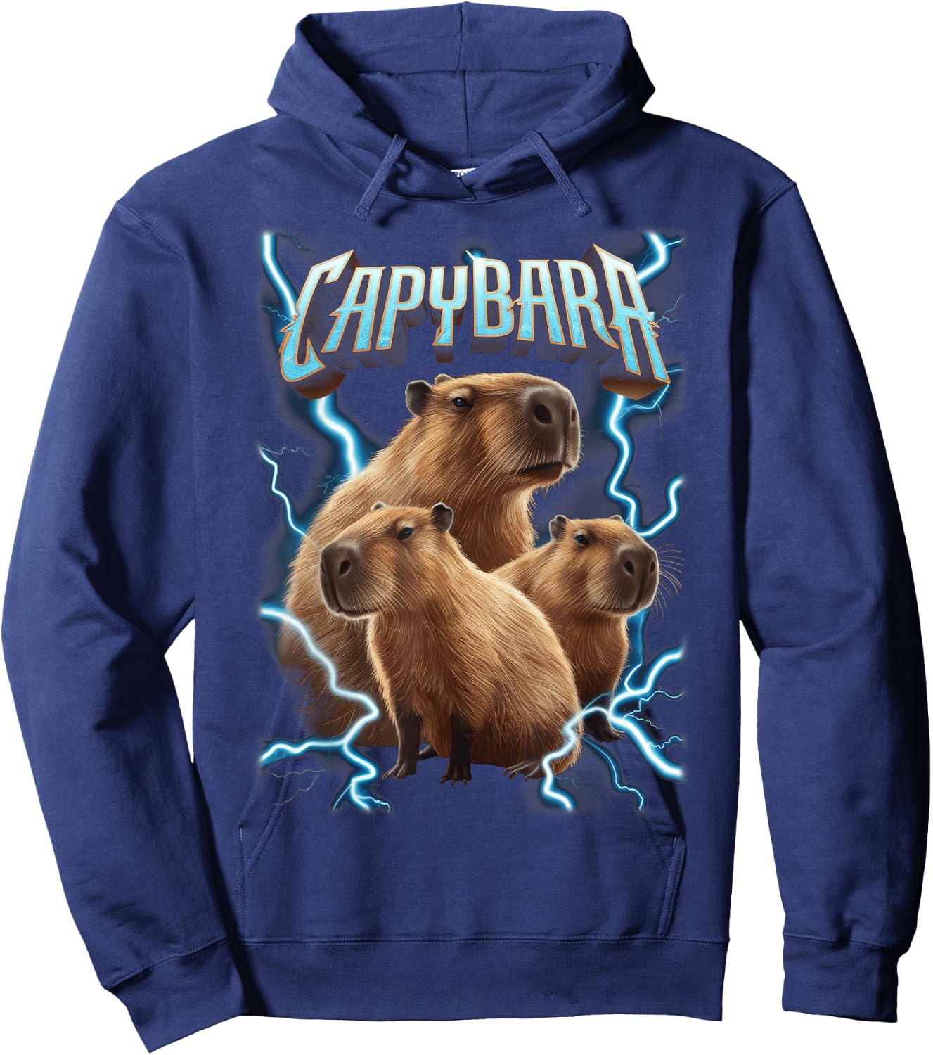 Capybara Heavy Metal Christmas Shirt | Funny Holiday Gifts Hoodie - Hoodie | Navy
