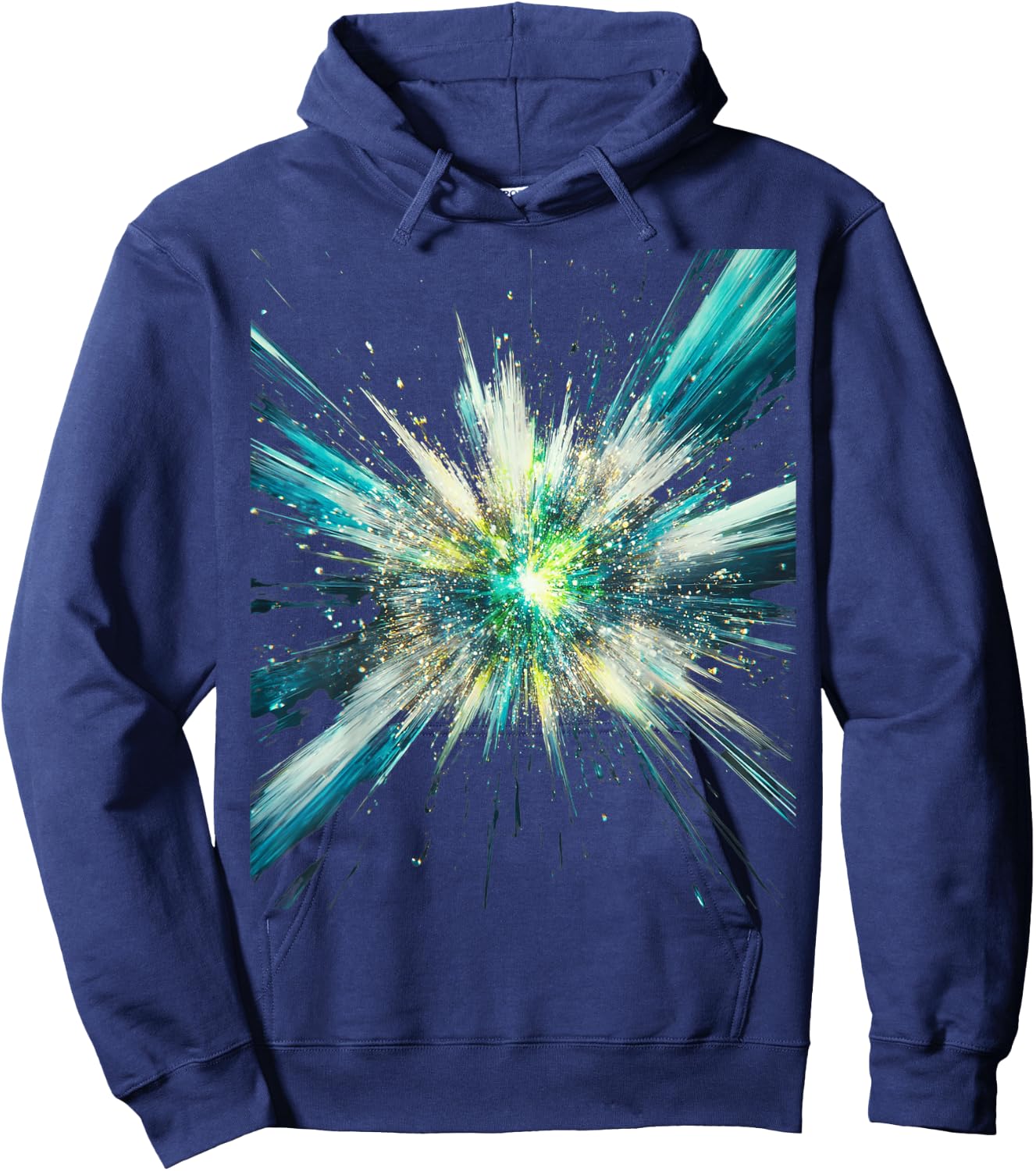 Abstract Space Explosion Art Vibrant Cosmic Burst Supernova Design Hoodie - Hoodie | Navy