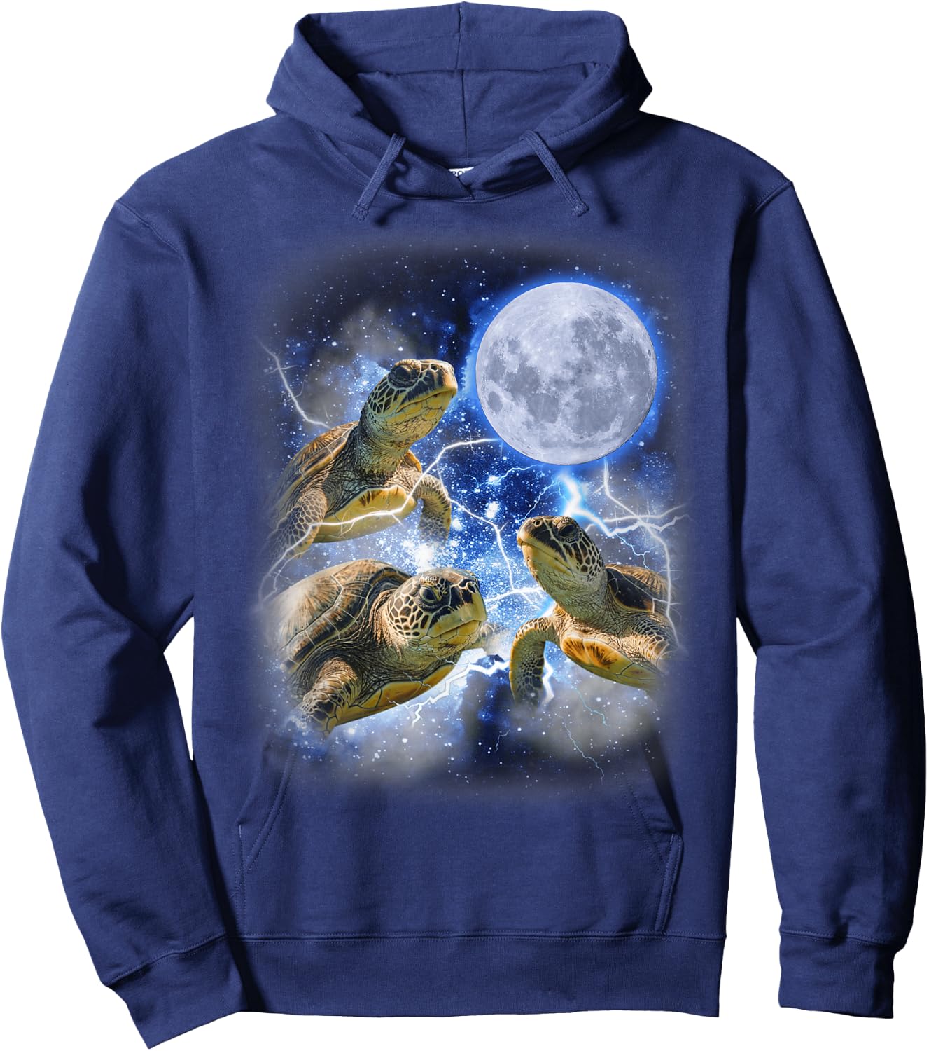 Three Sea Turtle Moon - 3 Magic Sea Turtles Cute Moon Parody Hoodie - Hoodie | Navy