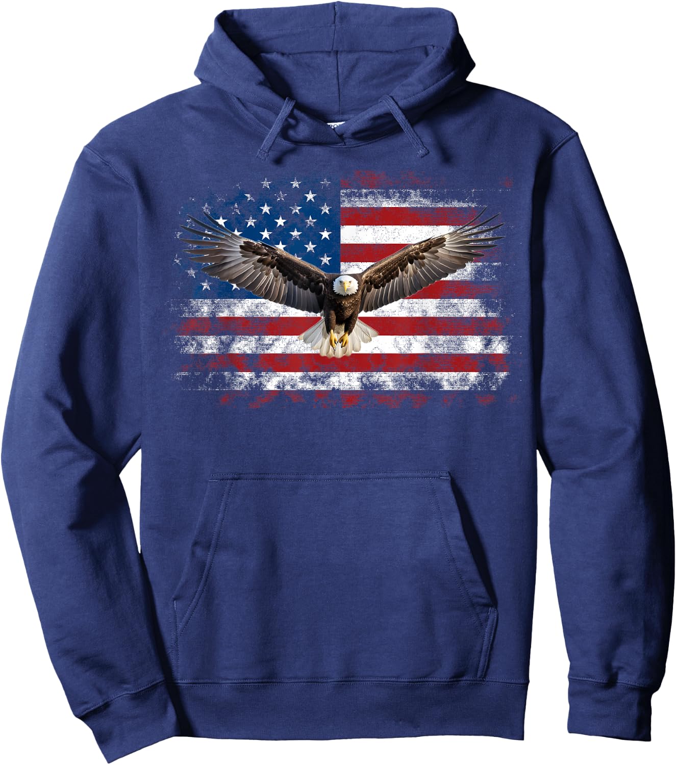 Patriotic Eagle 4th Of July USA American Flag Girls Kids Men Hoodie - Hoodie | Navy