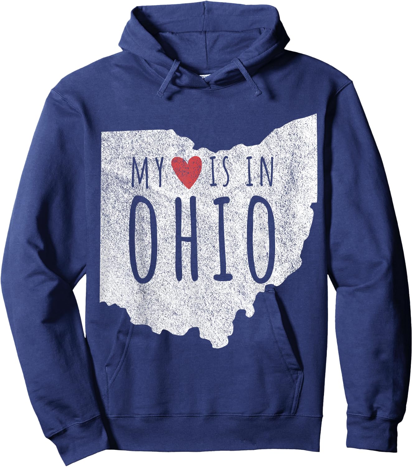 My Heart Is In Ohio Funny Ohio Roots Ohio Love Hoodie - Hoodie | Navy