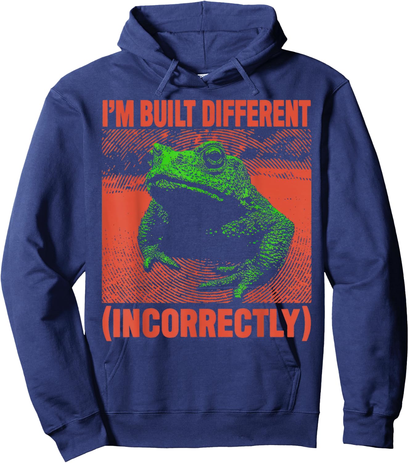 I'm Built Different Incorrectly Frog Retro Hoodie - Hoodie | Navy