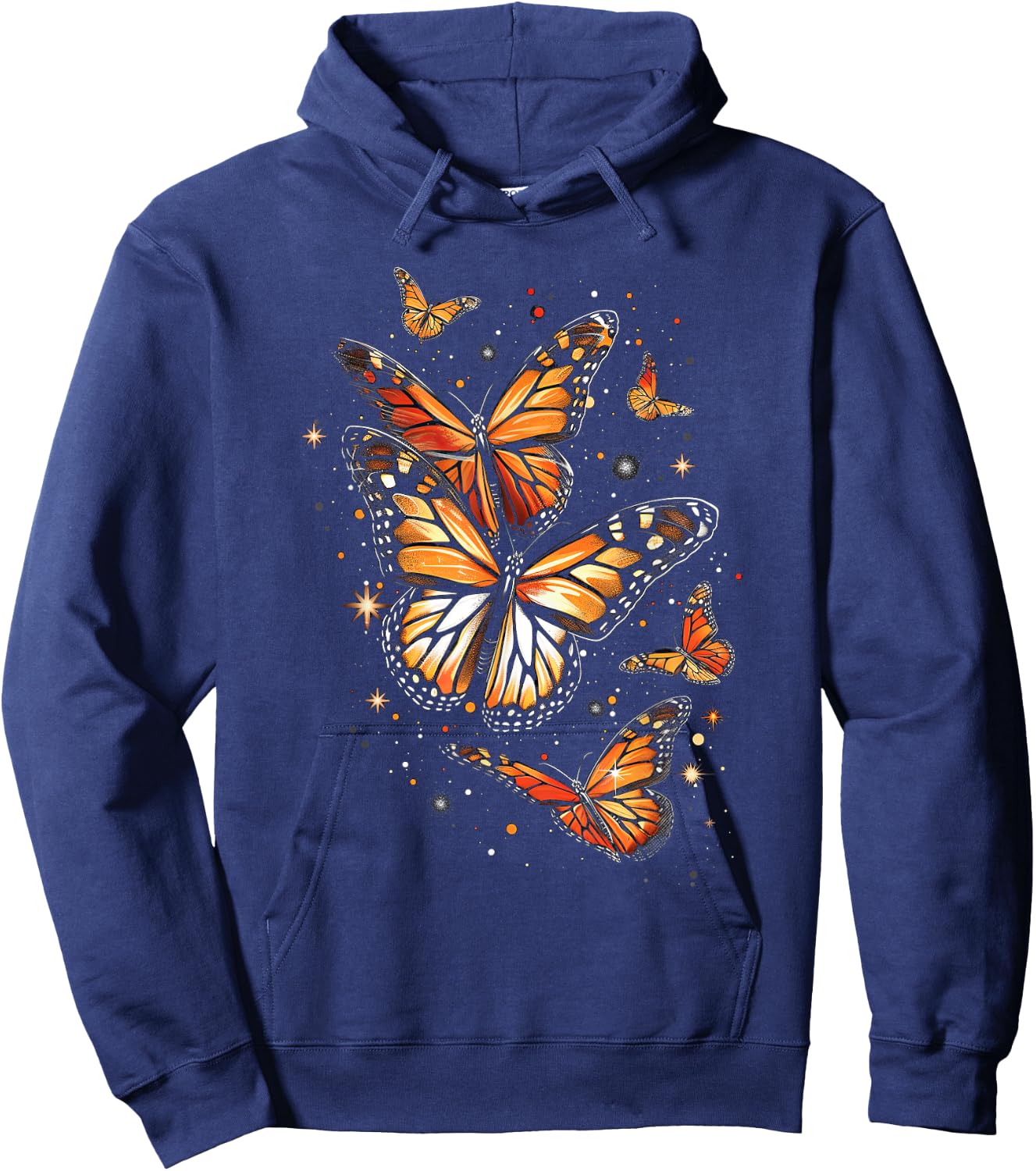 Butterfly Aesthetic Orange Monarch Butterflies Nature Hoodie - Hoodie | Navy