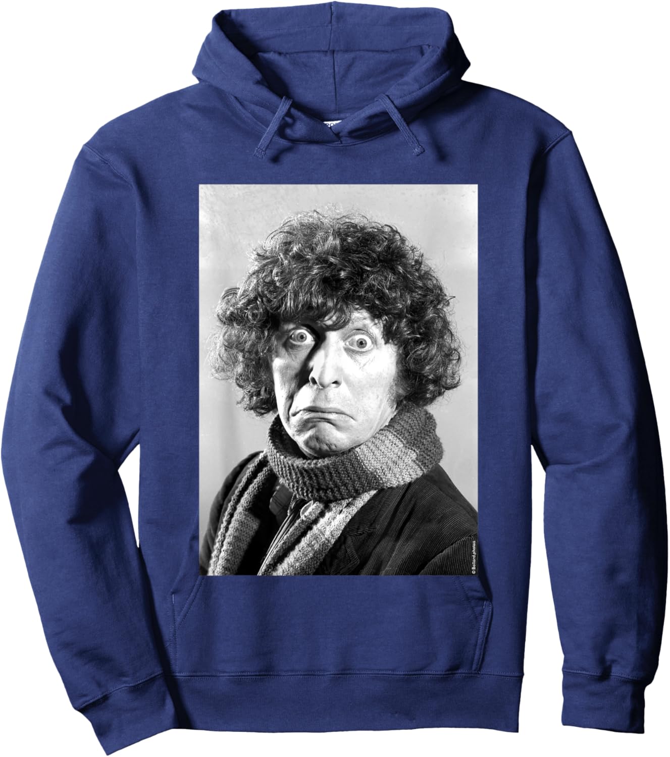 Tom Baker Doctor Who Actor Scared Expression Allan Ballard Hoodie - Hoodie | Navy