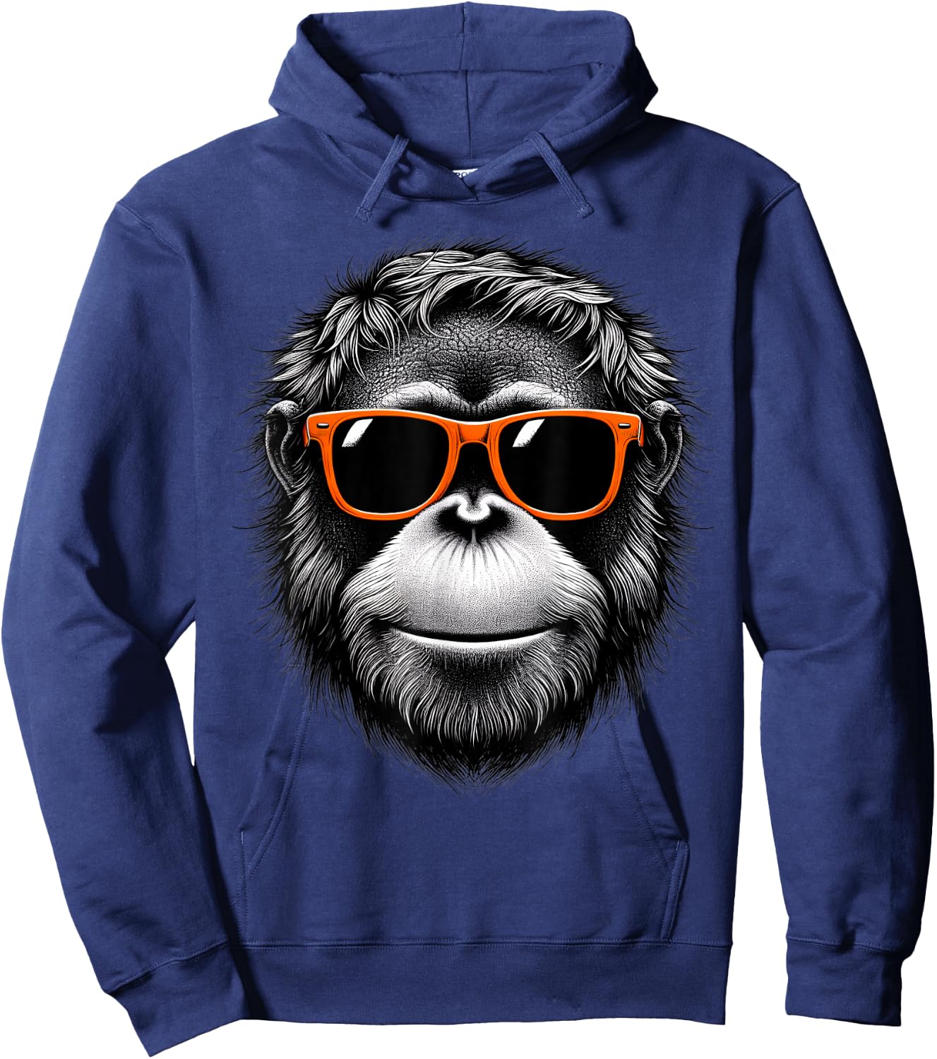 Cool Orangutan Wearing Sunglasses Graphic Art Hoodie - Hoodie | Navy