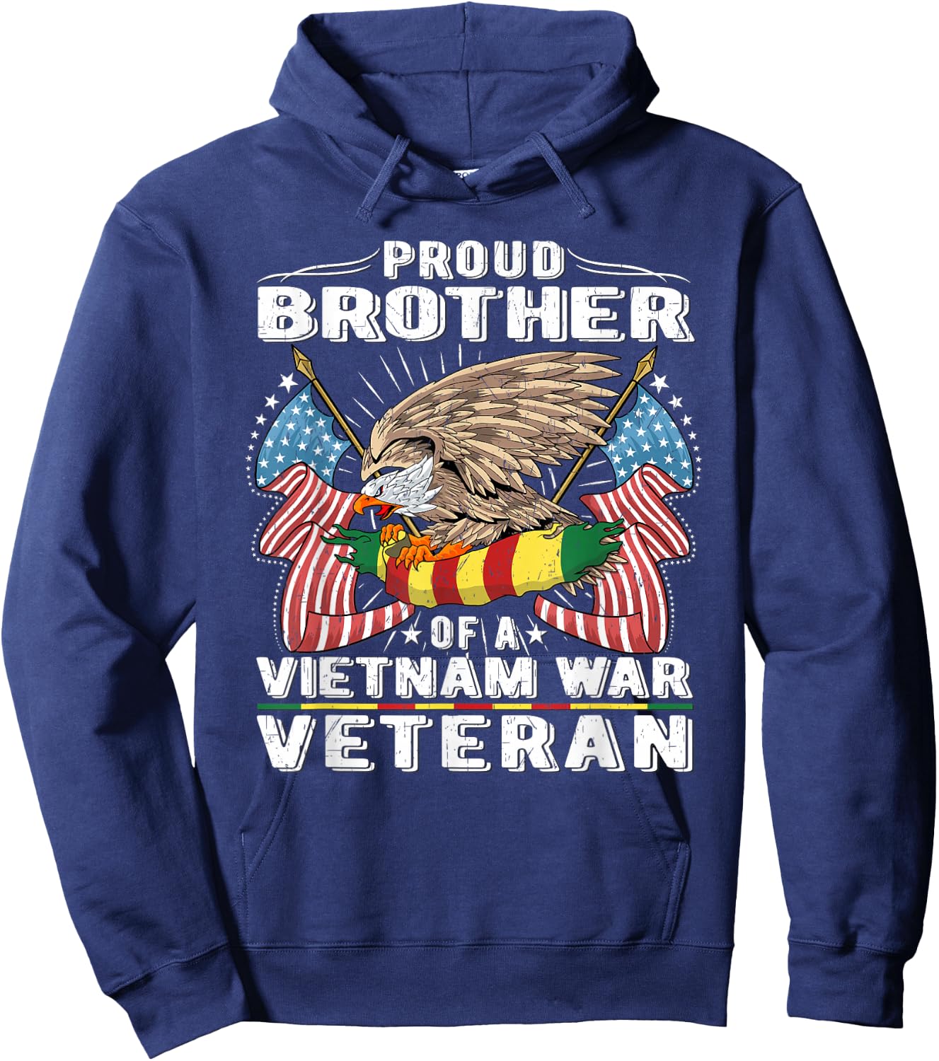 Proud Brother Of Vietnam Veteran Military Vet's Sibling Gift Hoodie - Hoodie | Navy