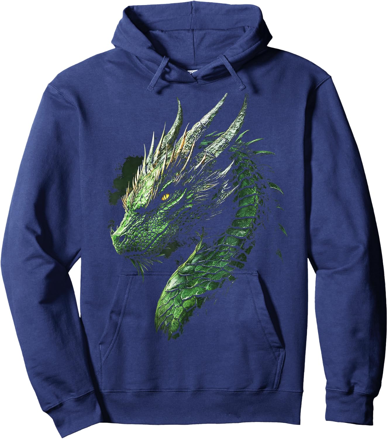 Green Dragon Motif Mythical Illustration Green Dragon Hoodie - Hoodie | Navy