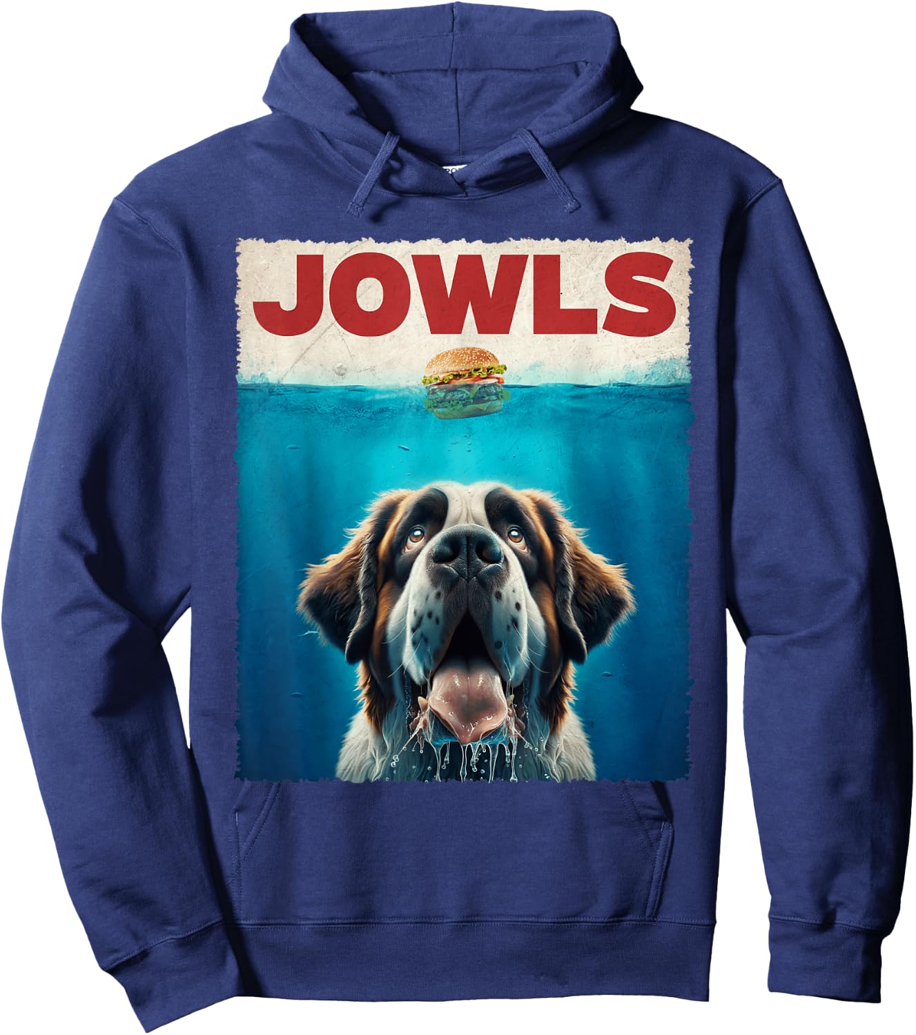 Saint Bernard Jowls Dogs Lovely Pets Funny Animal Fastfood Hoodie - Hoodie | Navy