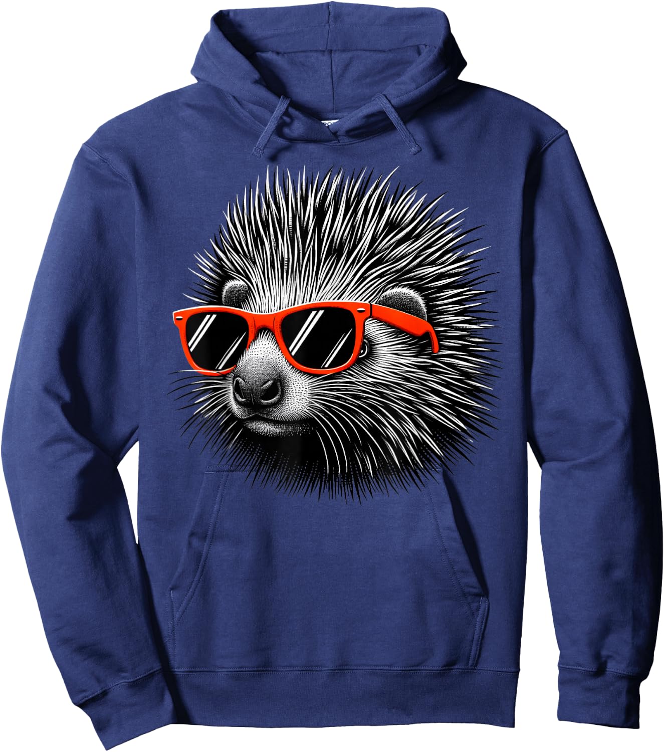 Cool Porcupine Wearing Sunglasses Graphic Art Hoodie - Hoodie | Navy