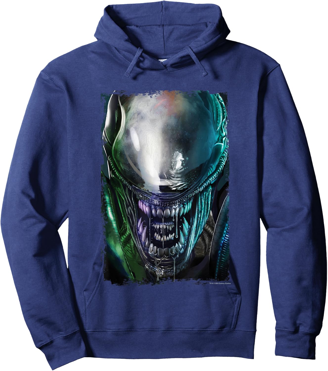Aliens Epic Dangerous Xenomorph Face Close Up Big Portrait Hoodie - Hoodie | Navy
