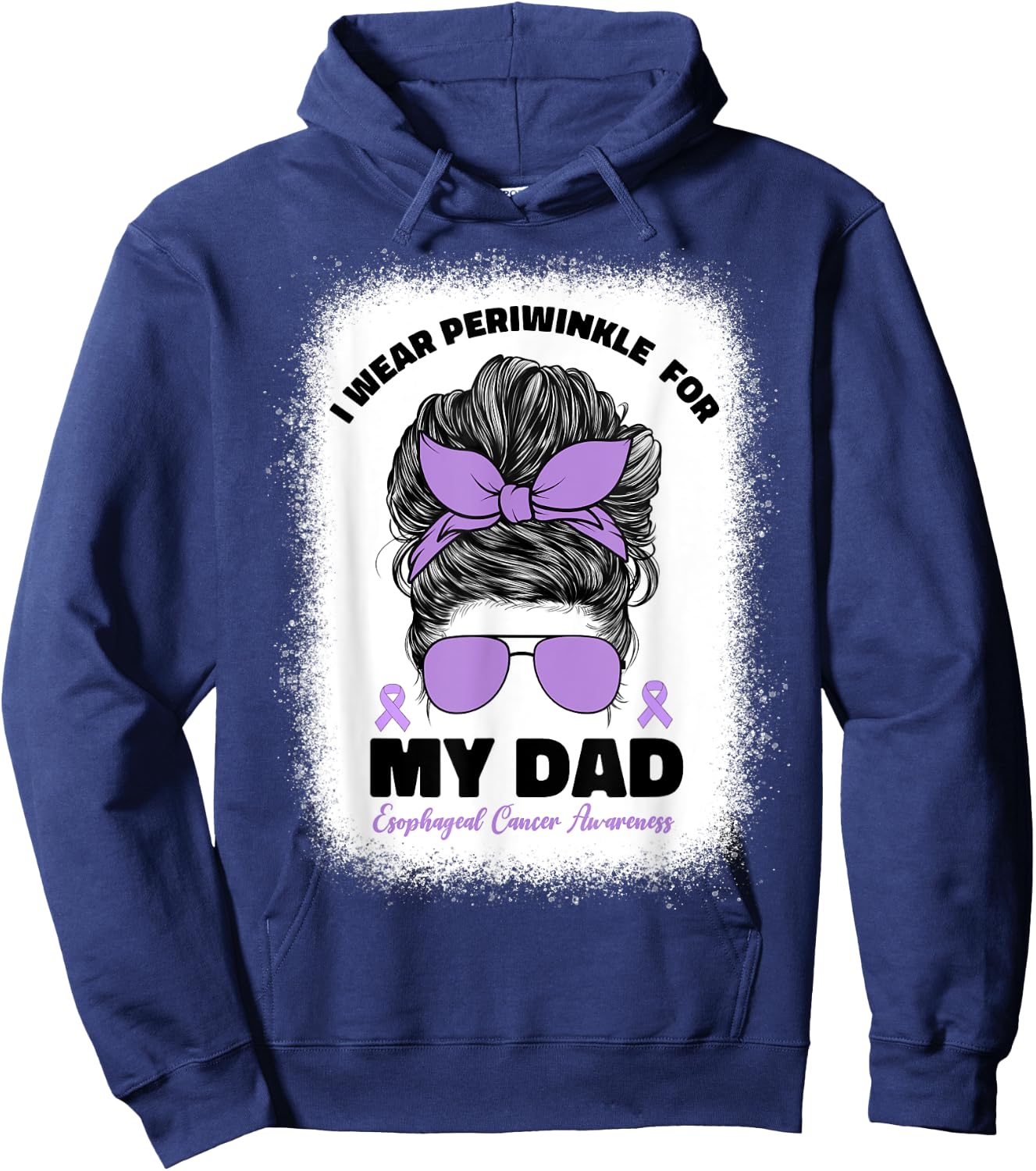 I Wear Periwinkle For My Dad Esophageal Cancer Awareness Dad Hoodie - Hoodie | Navy