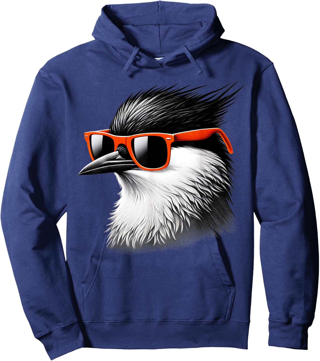 Cool Tern Bird Wearing Sunglasses Graphic Art Hoodie - Hoodie | Navy