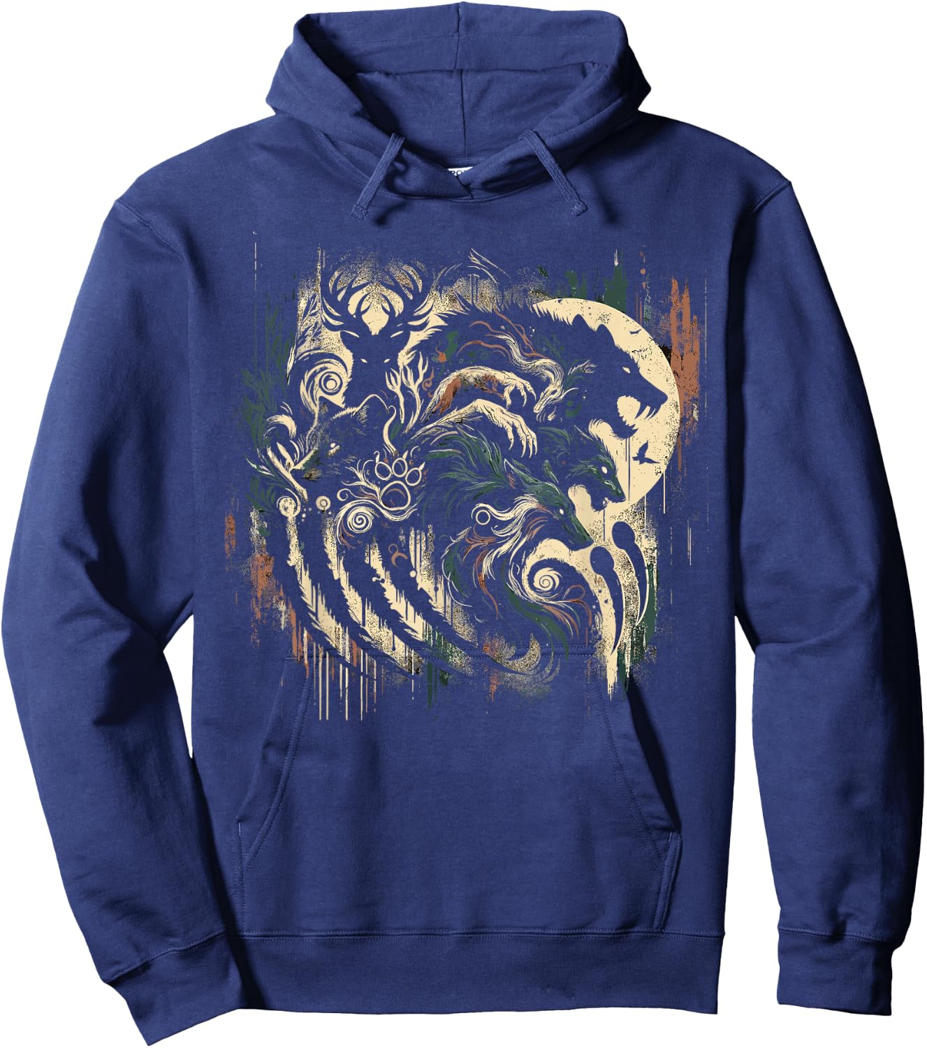 Therian Alpha Wolf Grunge Aesthetic Therianthropy Hoodie - Hoodie | Navy