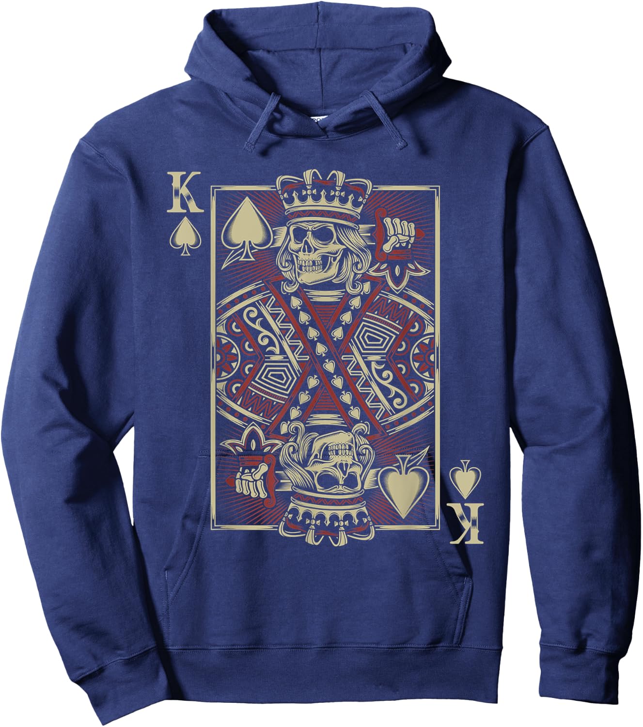 King Of Hearts Skeleton Motorcycle Gift Biker Hoodie - Hoodie | Navy
