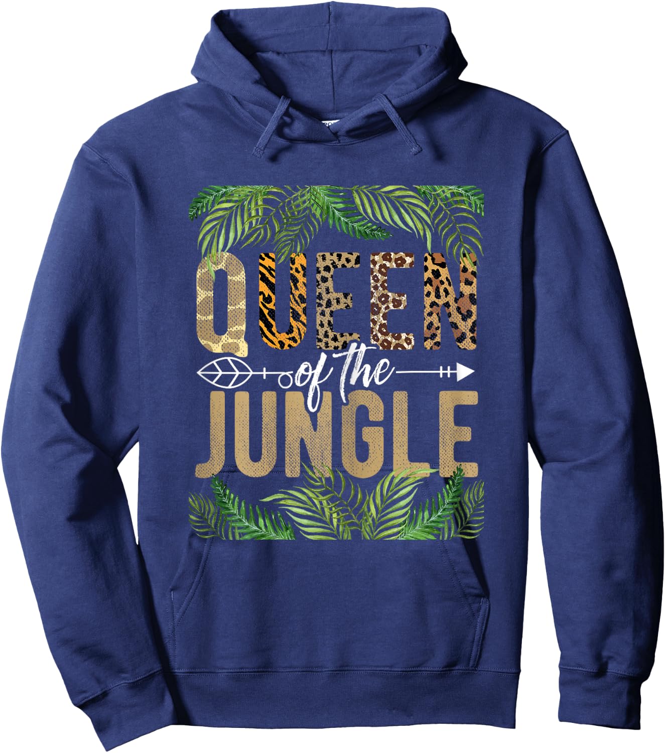 Queen Of The Jungle Queen Jungle Safari Wildlife Animals Hoodie - Hoodie | Navy