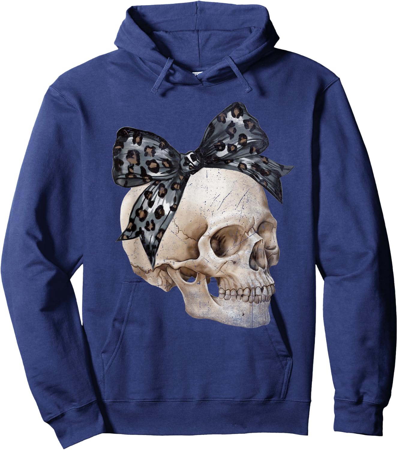 Skull Coquette Bow Halloween Spooky Season Girls Kids Hoodie - Hoodie | Navy