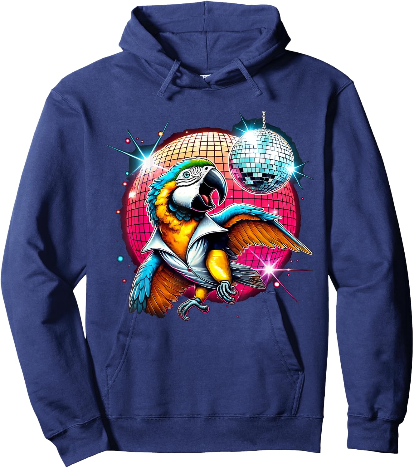 Aesthetic Macaw Disco Hoodie - Hoodie | Navy