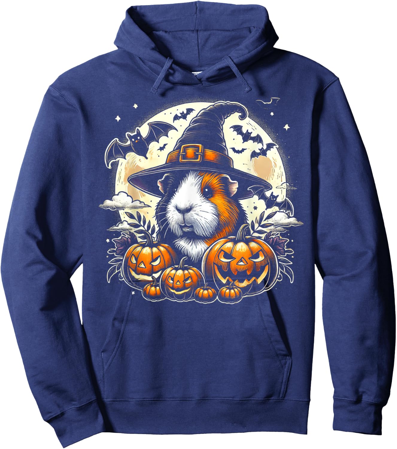 Guinea Pig Halloween Witch Art Hoodie - Hoodie | Navy