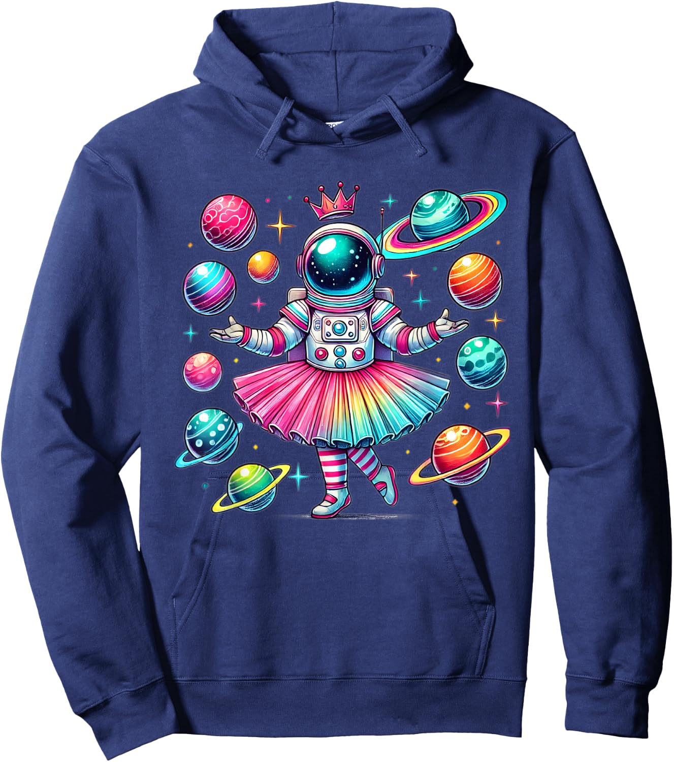 Ballerina Girl Space Astronaut Hoodie - Hoodie | Navy