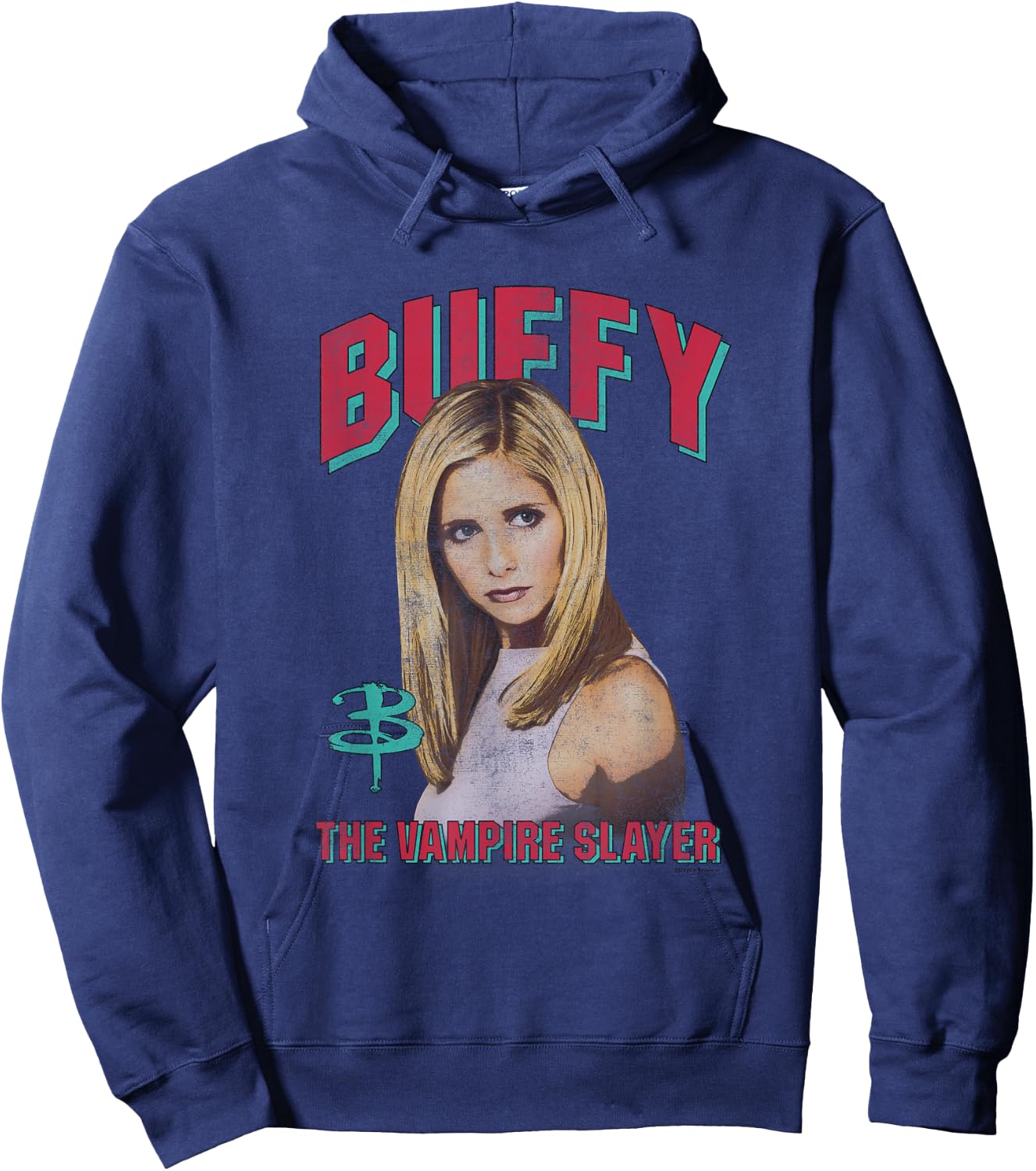 Buffy The Vampire Slayer The Chosen One Distressed Portrait Hoodie - Hoodie | Navy