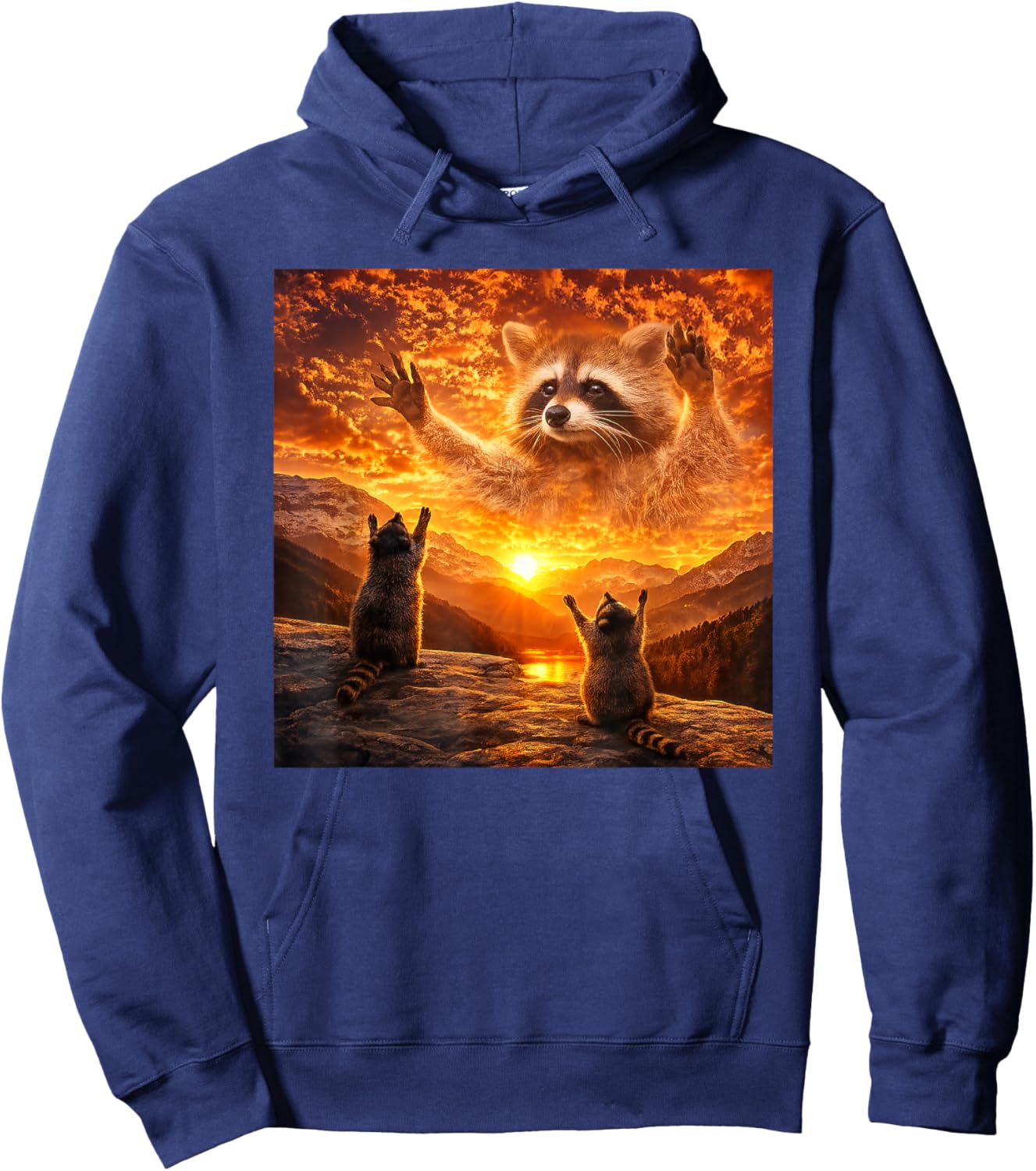 Funny Raccoon Cult Meme Gen Z Hoodie - Hoodie | Navy