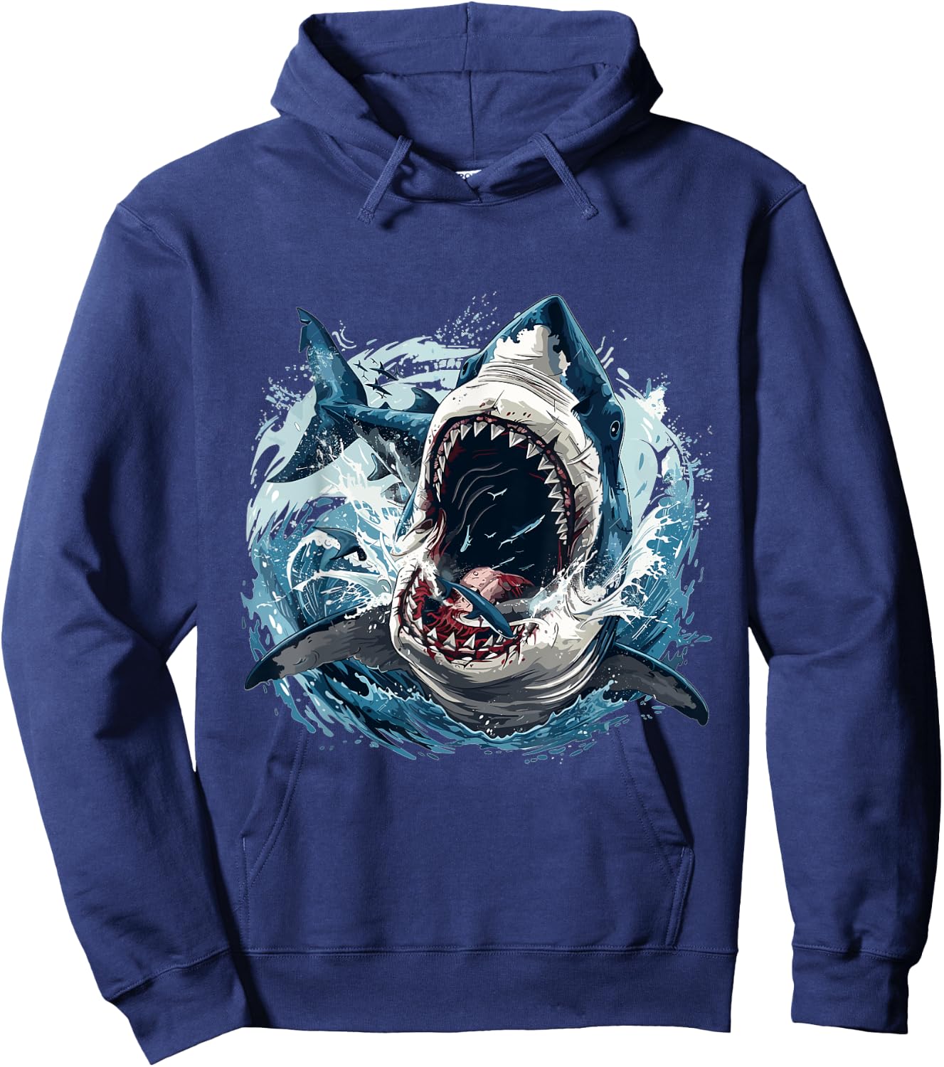 Megalodon Shark Lover Graphic Hoodie - Hoodie | Navy
