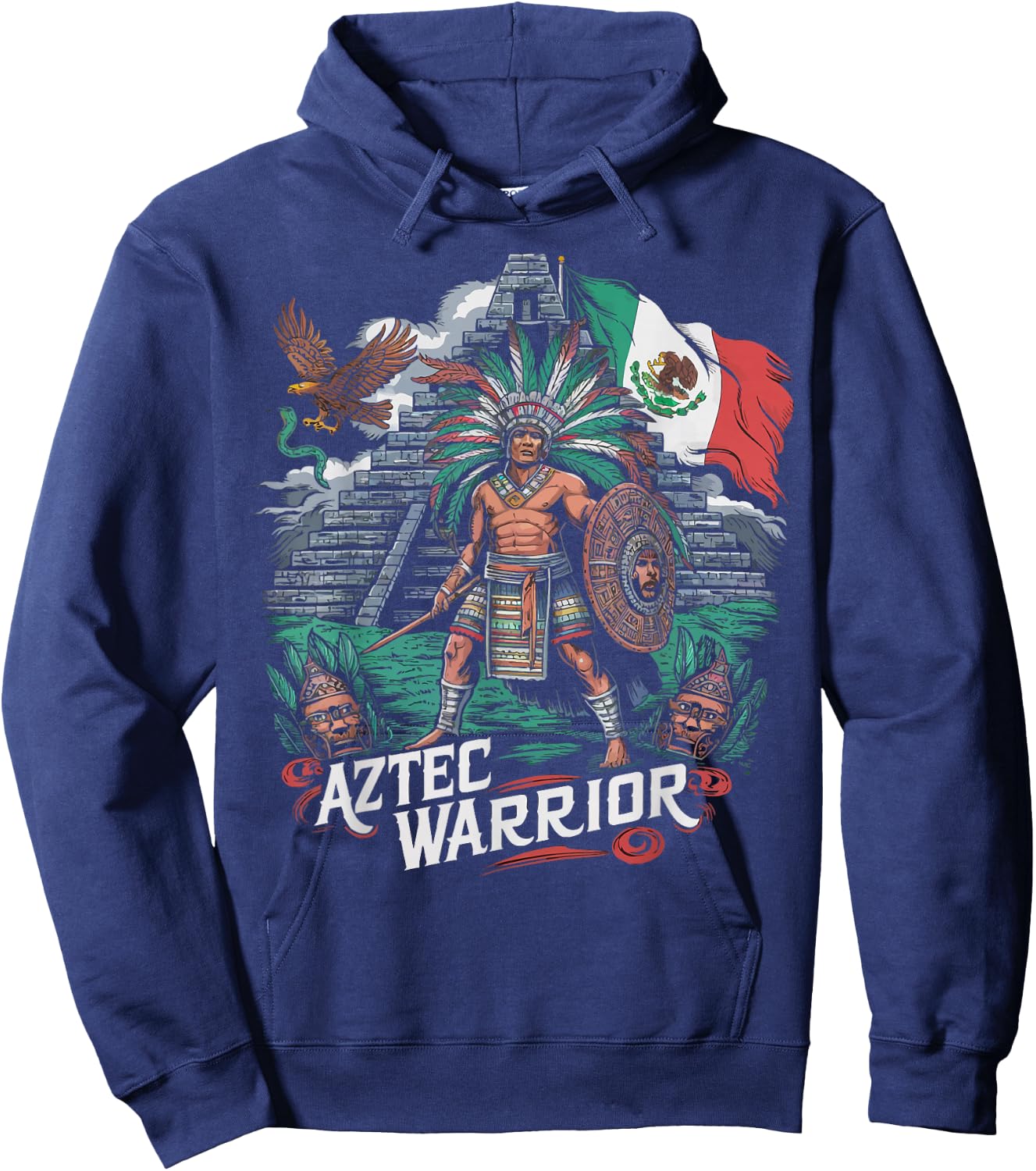 Aztec Warrior Mayan Indigenous Mexican Aztec Jaguar Hoodie - Hoodie | Navy