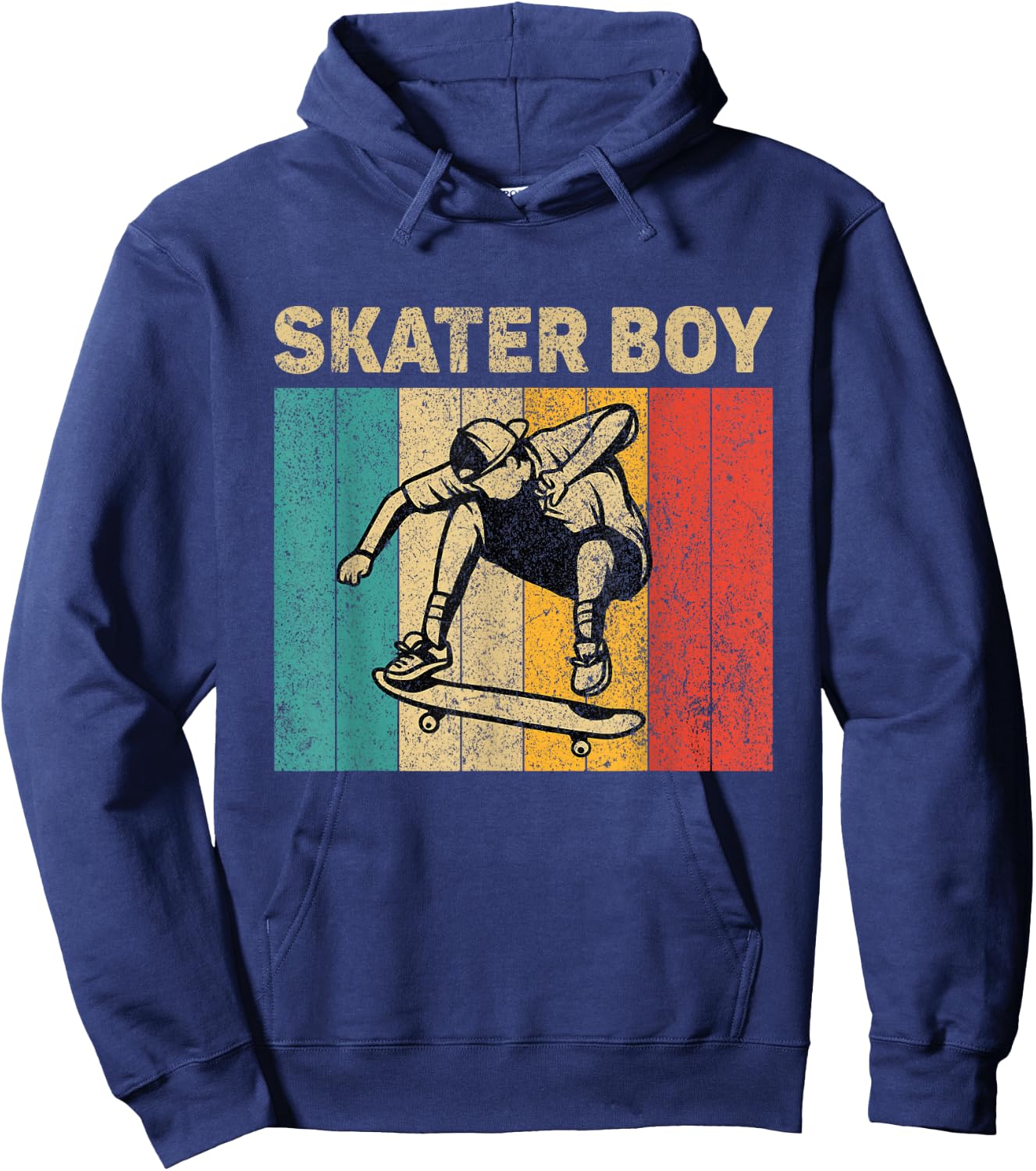 Skater Boy Funny Vintage Skateboarding Lovers Boys Hoodie - Hoodie | Navy
