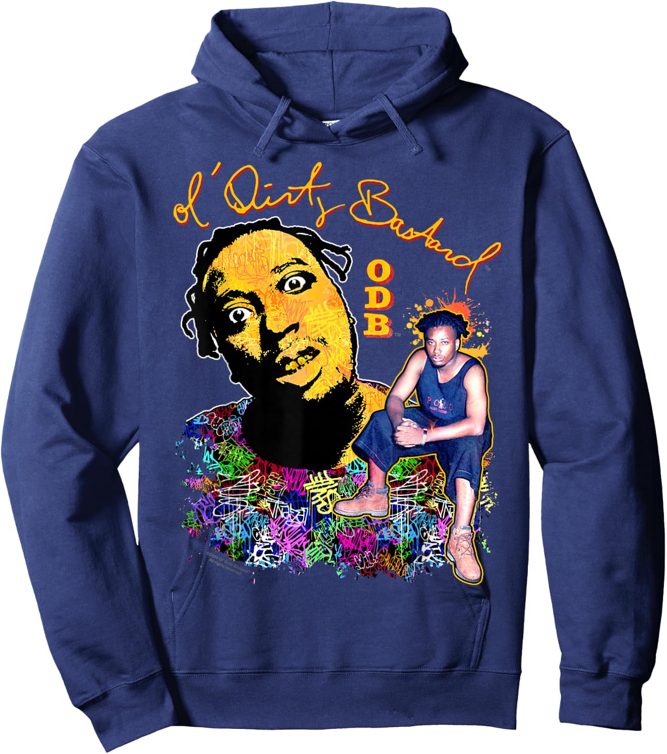 ODB Ol Dirty Ba-ard Graffiti Mural Hip Hop Retro Artwork Hoodie - Hoodie | Navy