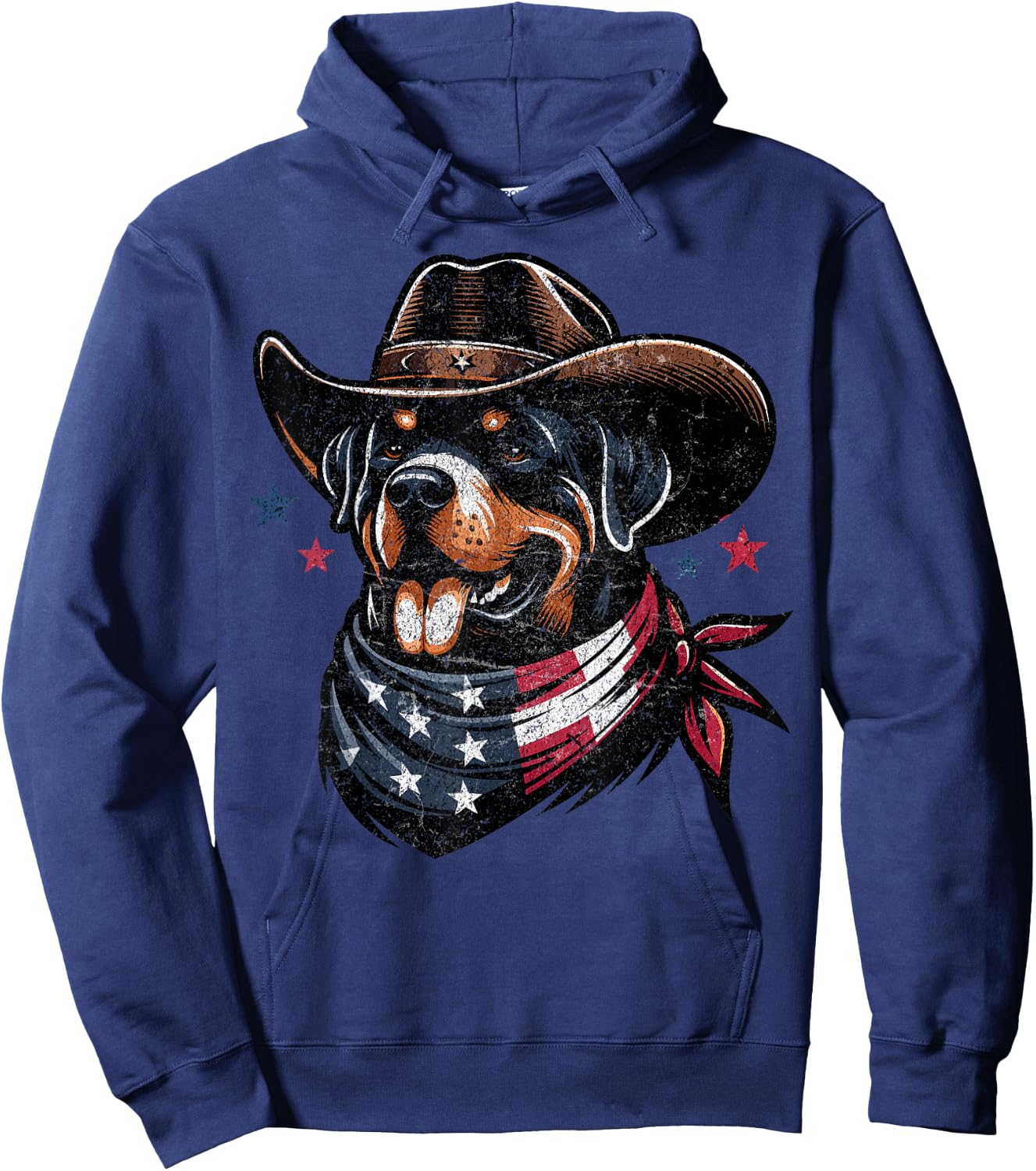 Rottweiler Cowboy 4th of July American Flag Stay Cool Men Hoodie - Hoodie | Navy