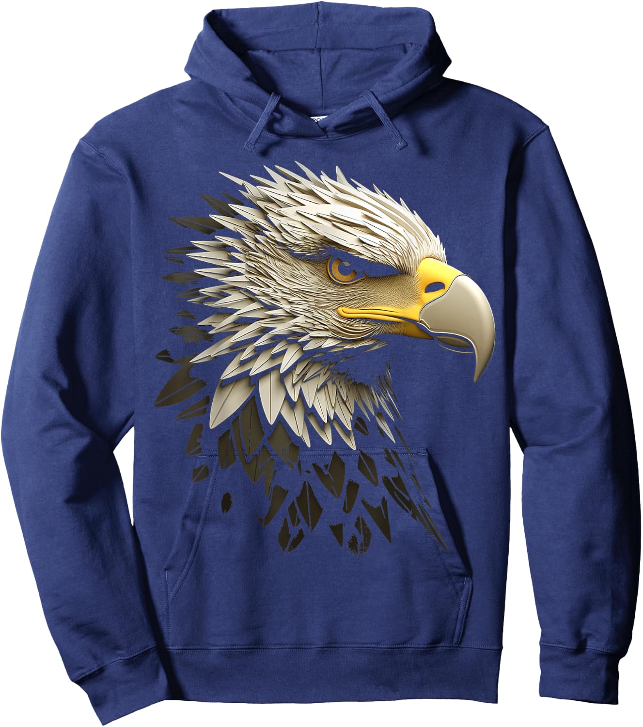 Eagle Portrait Animal Graphic Art Eagle Hoodie - Hoodie | Navy