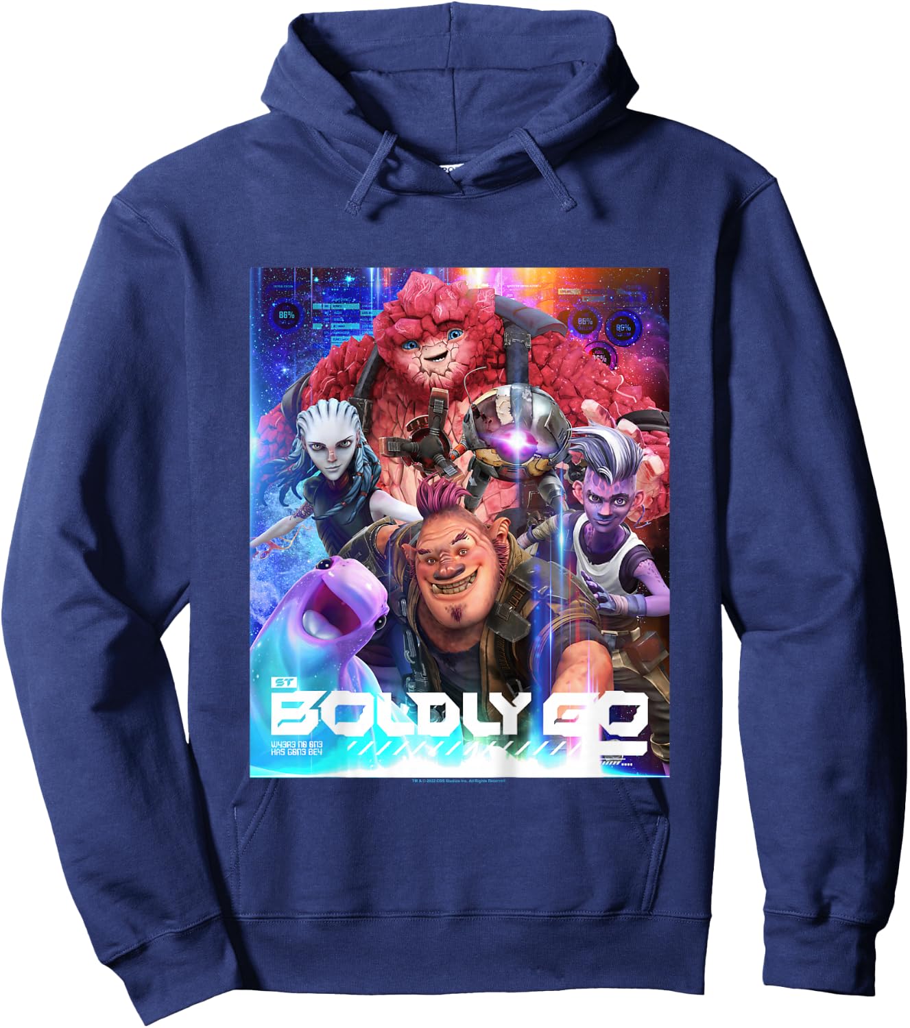Kids Star Trek: Prodigy Boldly Go Poster Hoodie - Hoodie | Navy