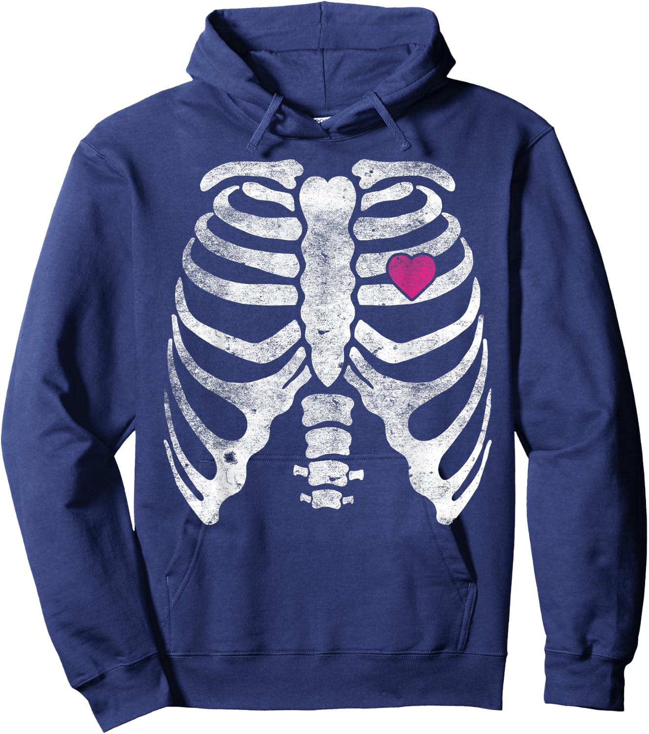Skeleton Heart Rib Cage X-Ray Adult Kids Funny Halloween Hoodie - Hoodie | Navy