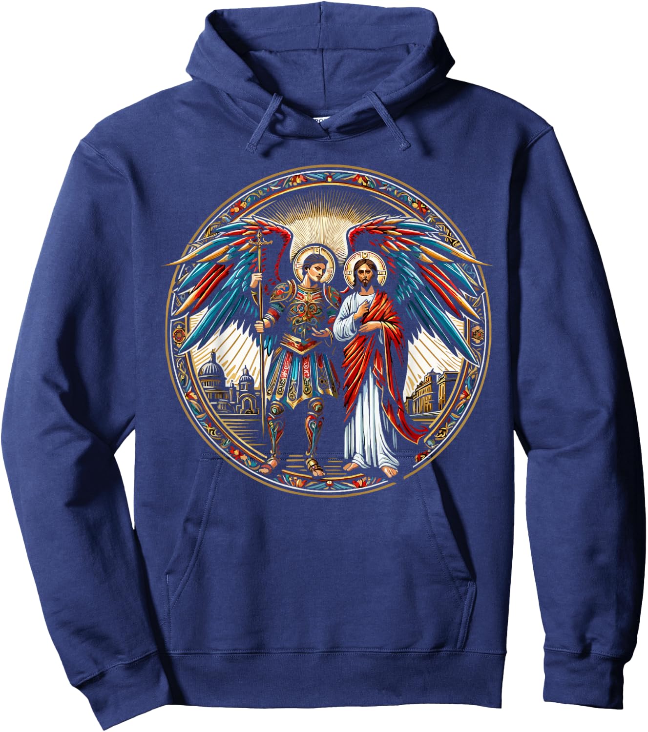 Archangel Gabriel Catholic Christianity Guardian Angel Hoodie - Hoodie | Navy