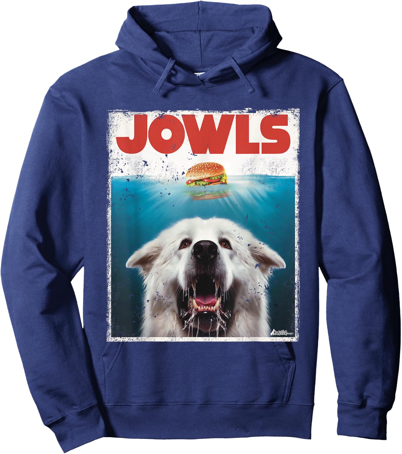 Funny Great Pyrenees Jowls Burger, Gentle Giant Cute Dog Mom Hoodie - Hoodie | Navy