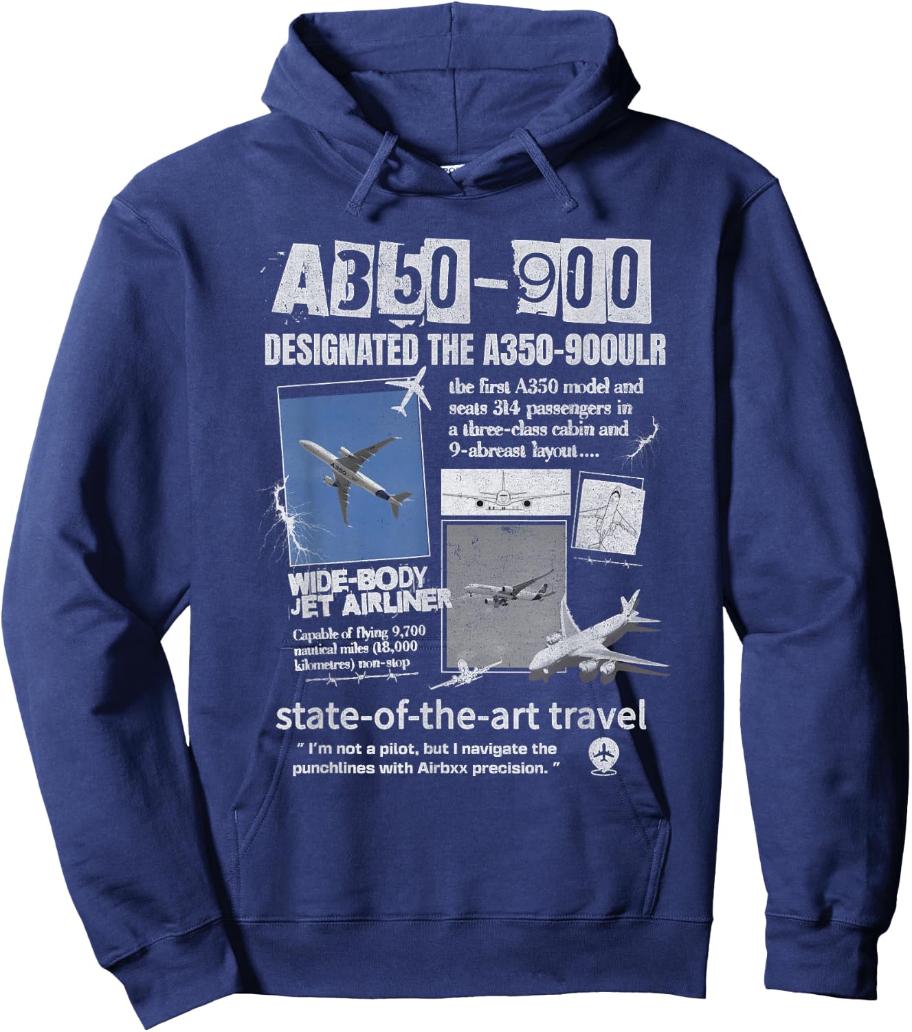 A350-900 Airbus Light Aircraft Hoodie - Hoodie | Navy