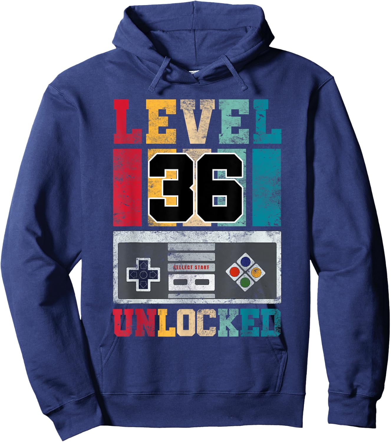Level 36 Unlocked Gaming 36 Year Old Gamer 36th Birthday Hoodie - Hoodie | Navy