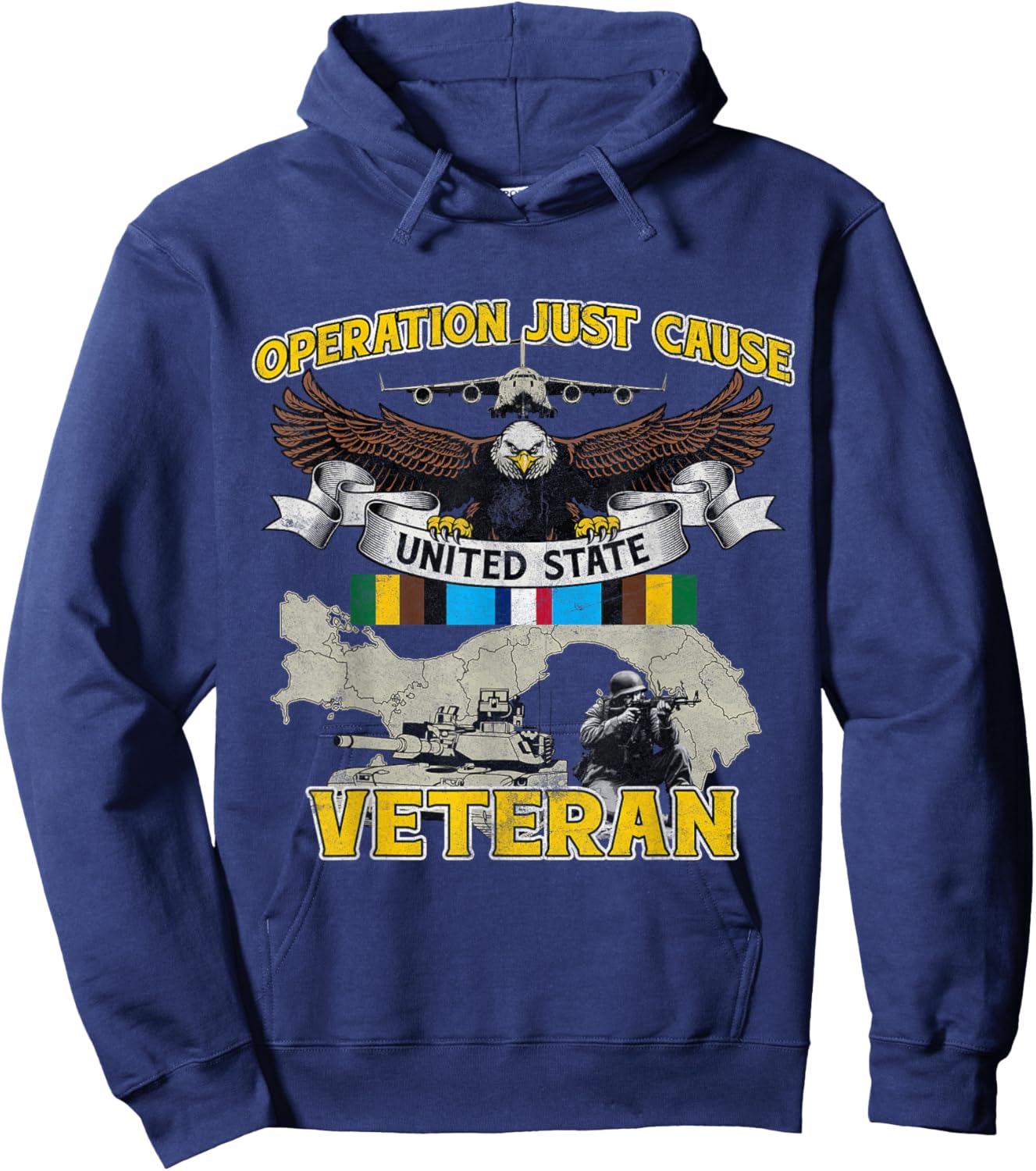 Operation Just Cause Map Panama OJC Veteran Vintage Gifts Hoodie - Hoodie | Navy