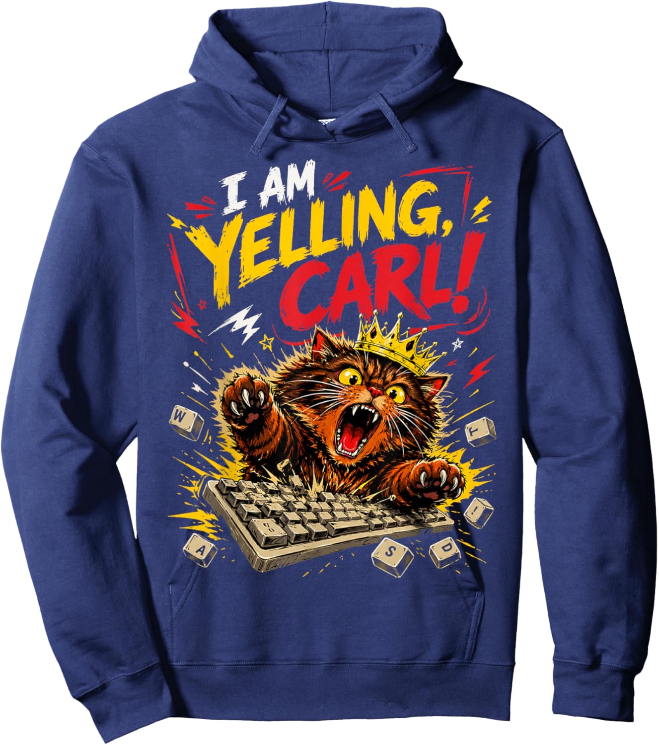 I Am Yelling Carl Cat Meme Hoodie - Hoodie | Navy