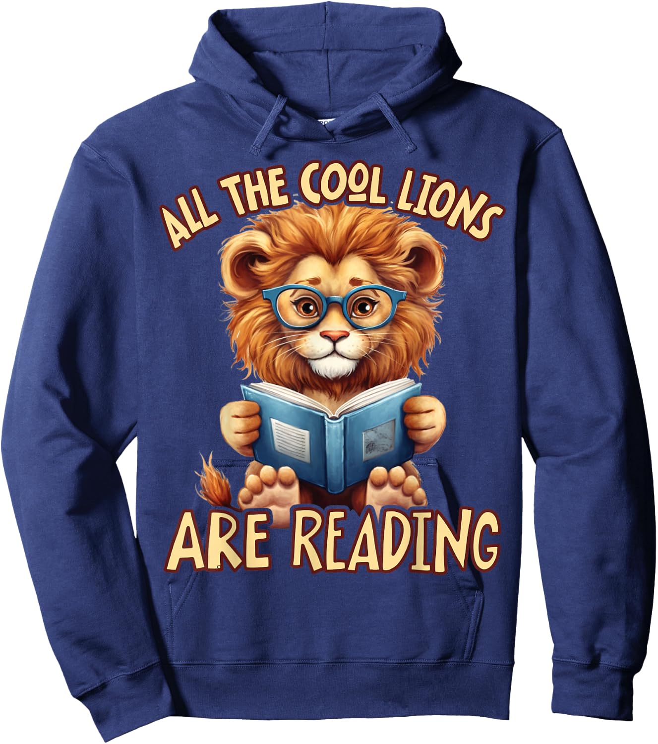 All The Cool Lions Are Reading Lion Teacher Men Women Kids Hoodie - Hoodie | Navy