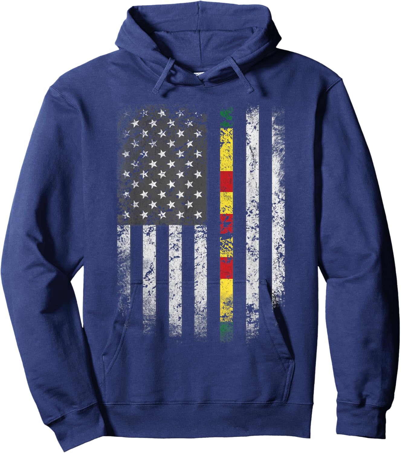 Proud Vietnam Veteran Shirt US Flag Ribbon Father Gift Hoodie - Hoodie | Navy